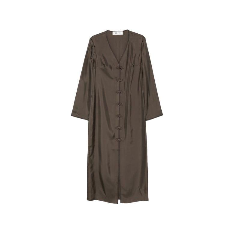 dress earth green silk by Selfnex