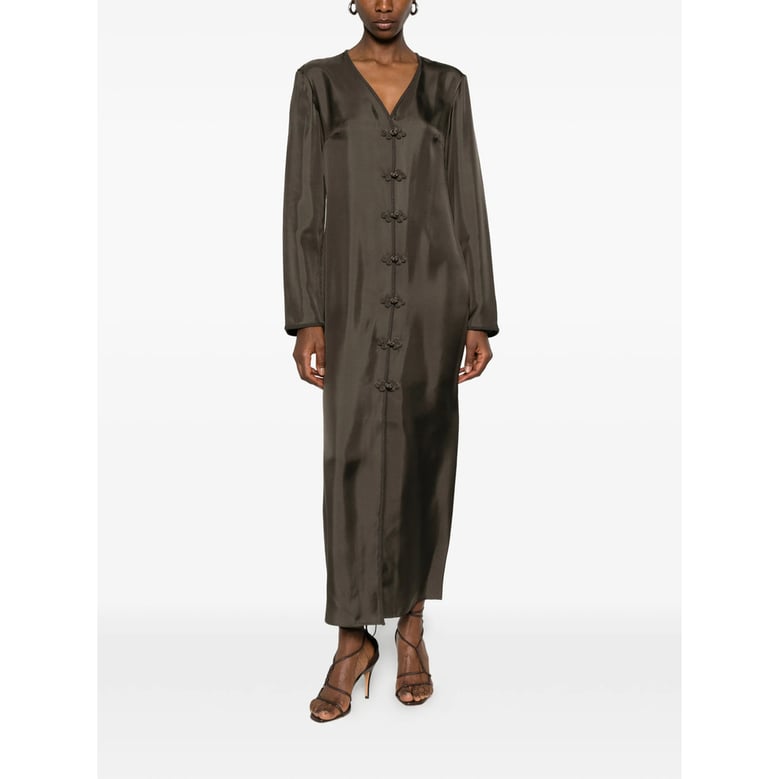 dress earth green silk by Selfnex
