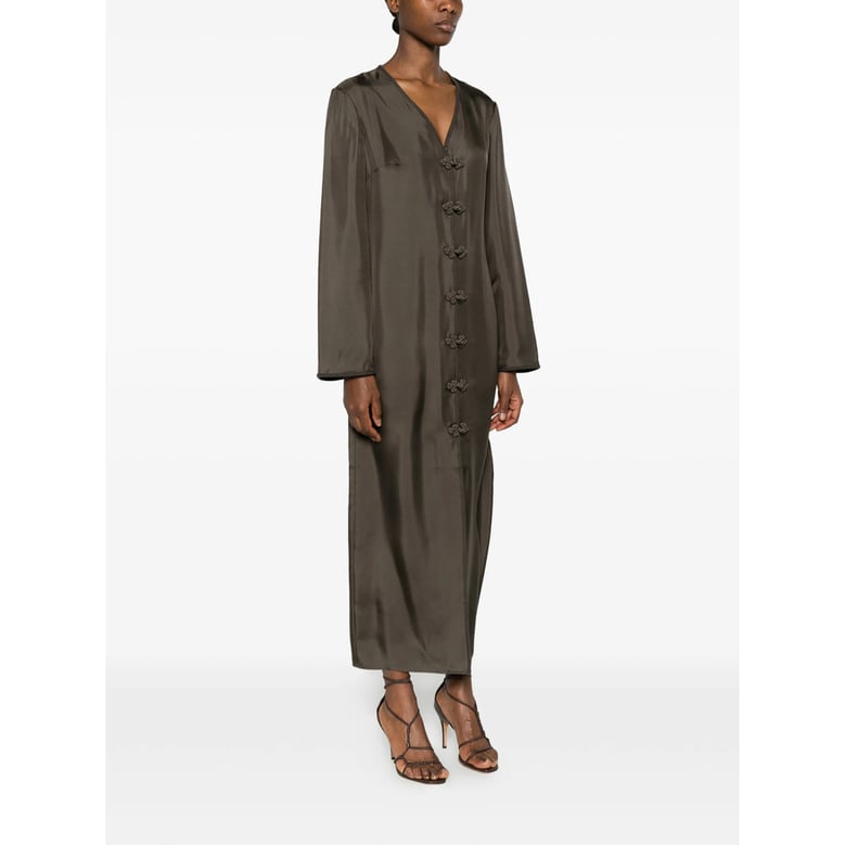 dress earth green silk by Selfnex