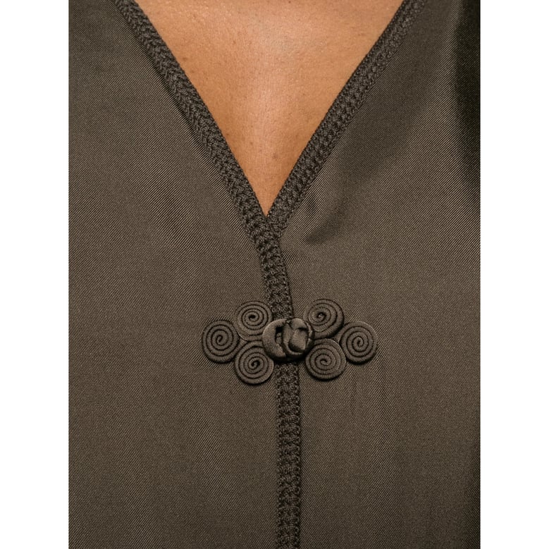 dress earth green silk by Selfnex