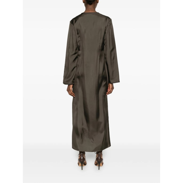dress earth green silk by Selfnex