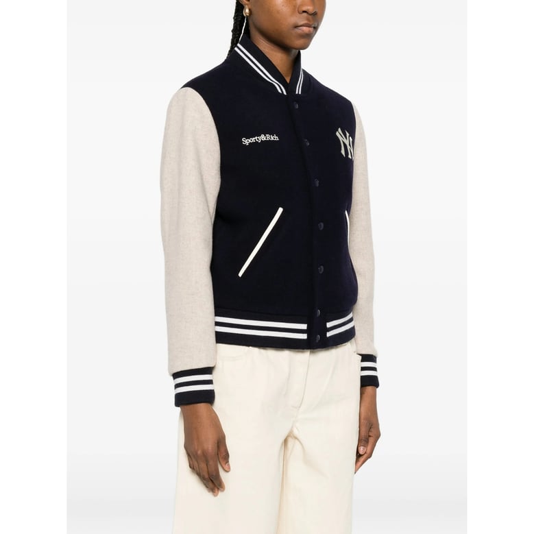 bomber jacket blue/neutrals by Selfnex