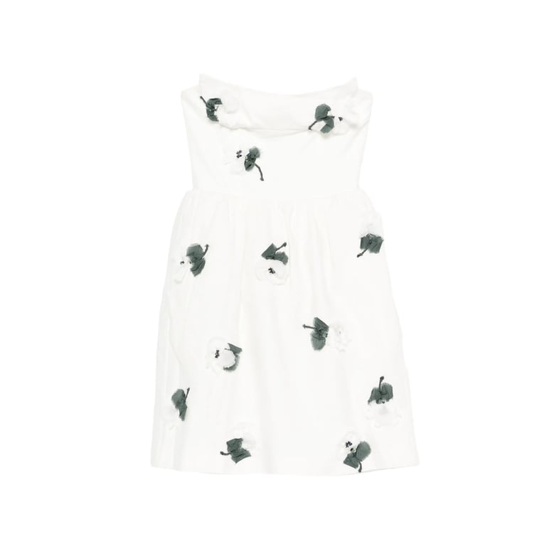 dress white/green linen by Selfnex