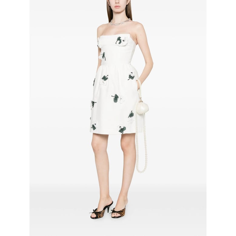 dress white/green linen by Selfnex