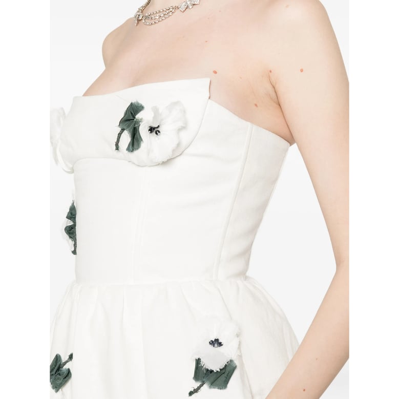 dress white/green linen by Selfnex