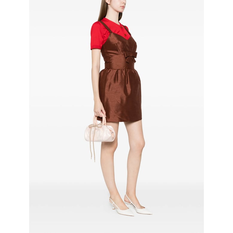 dress v-neck brown by Selfnex