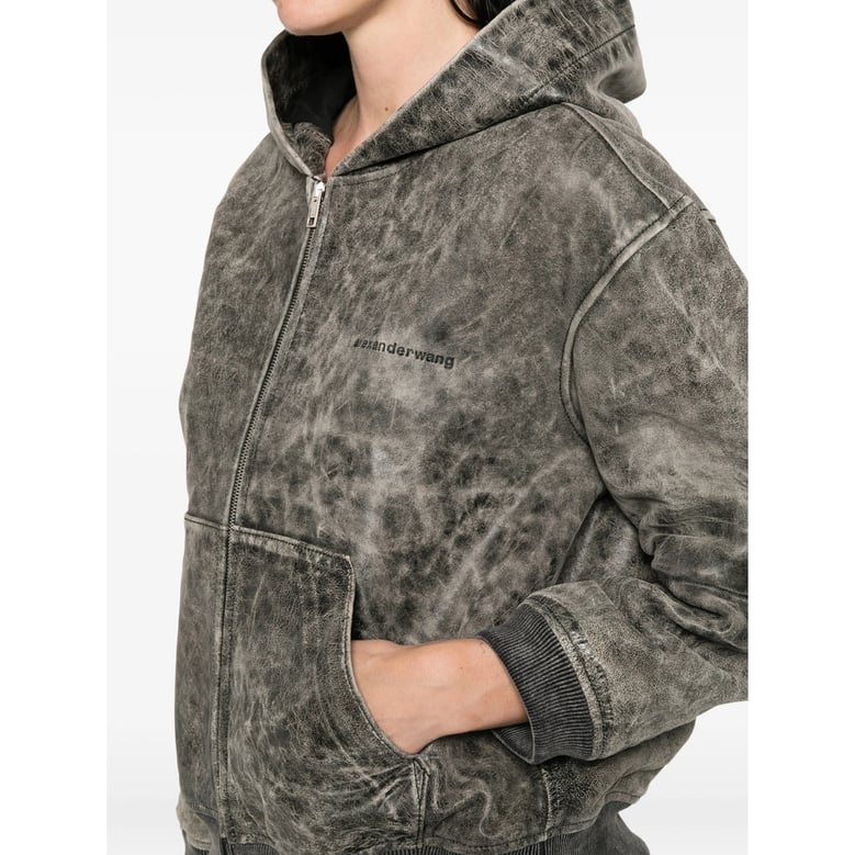 hooded zip sweatshirt grey by Selfnex