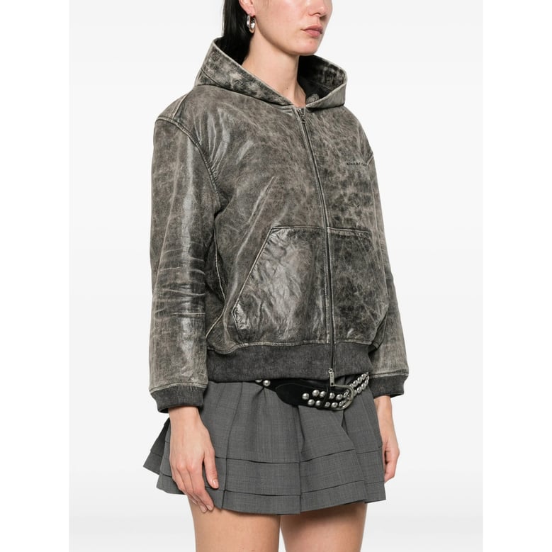 hooded zip sweatshirt grey by Selfnex