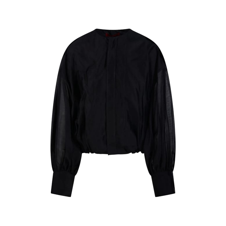 black panelled blouse by Selfnex