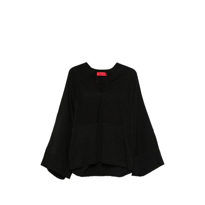 v-neck blouse with wide sleeves by Selfnex
