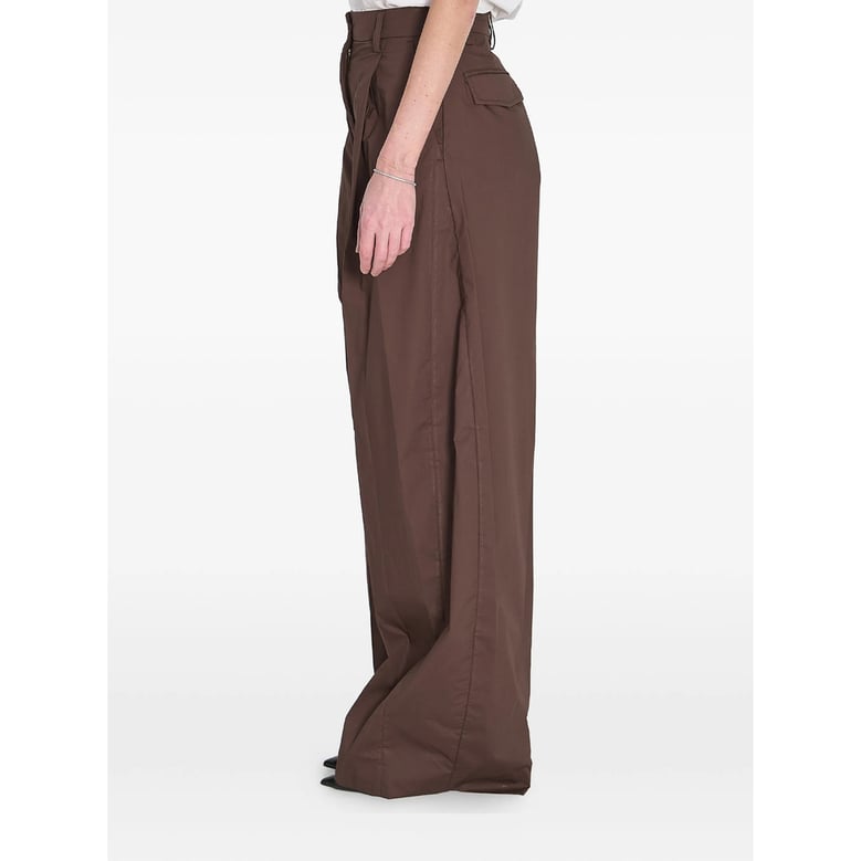 brown trousers with pleats by Selfnex