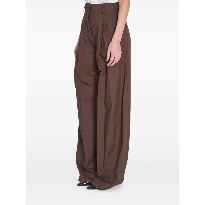 brown trousers with pleats by Selfnex