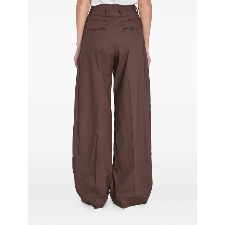 brown trousers with pleats by Selfnex