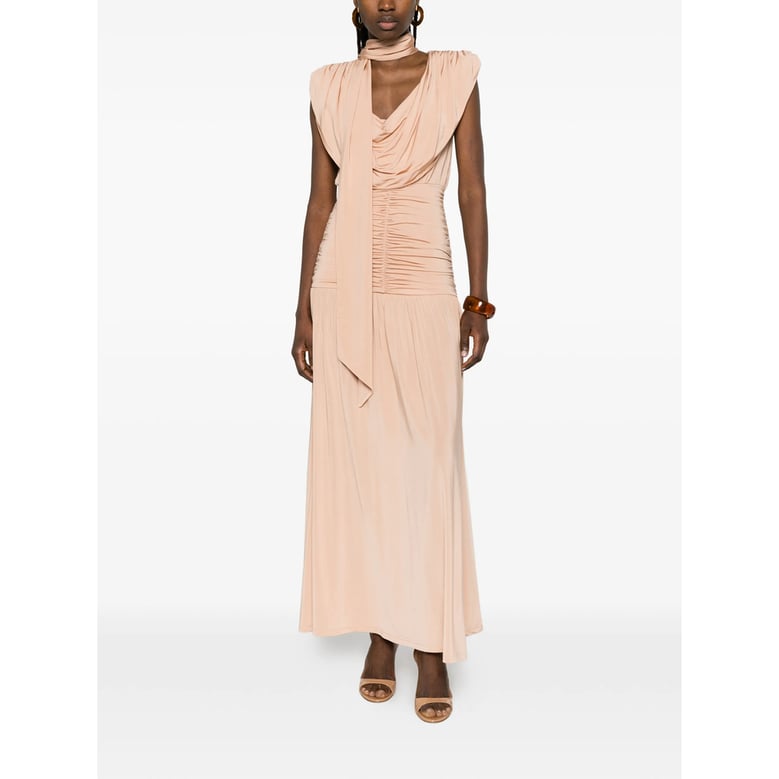 dress sleeveless tie-waist pink by Selfnex