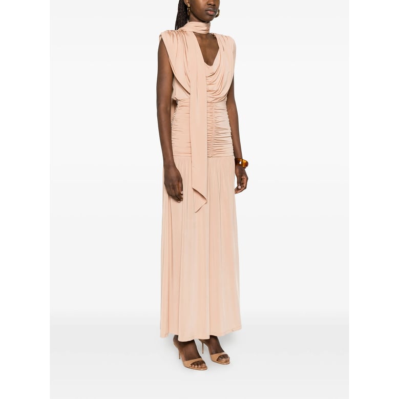 dress sleeveless tie-waist pink by Selfnex