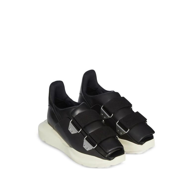 open-toe sandals black calf leather by Selfnex