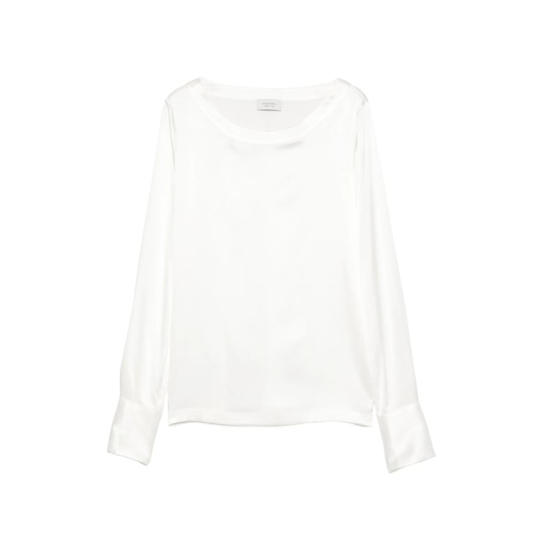 boat neck t-shirt with buttoned cuffs by Selfnex