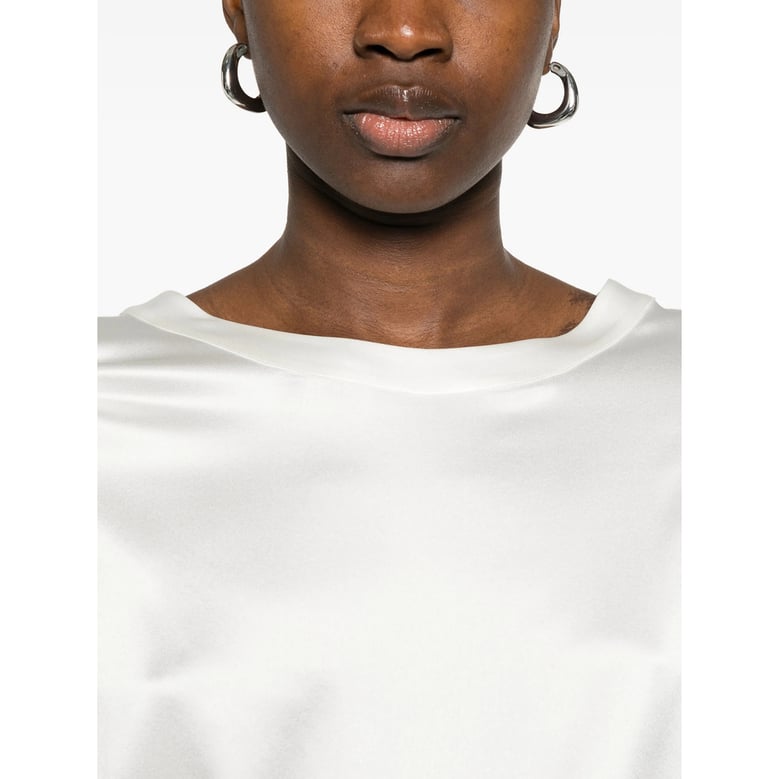 boat neck t-shirt with buttoned cuffs by Selfnex