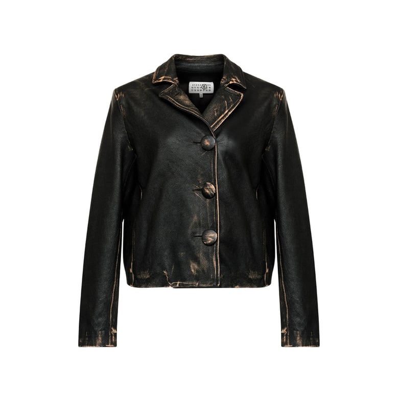 leather jacket black calf leather by Selfnex