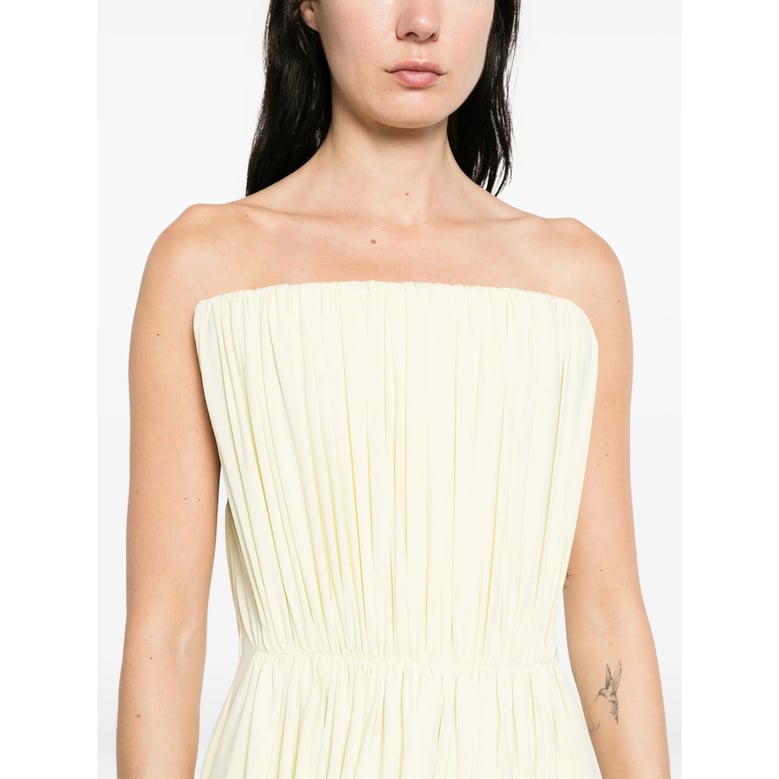 draped asymmetric dress, yellow by Selfnex
