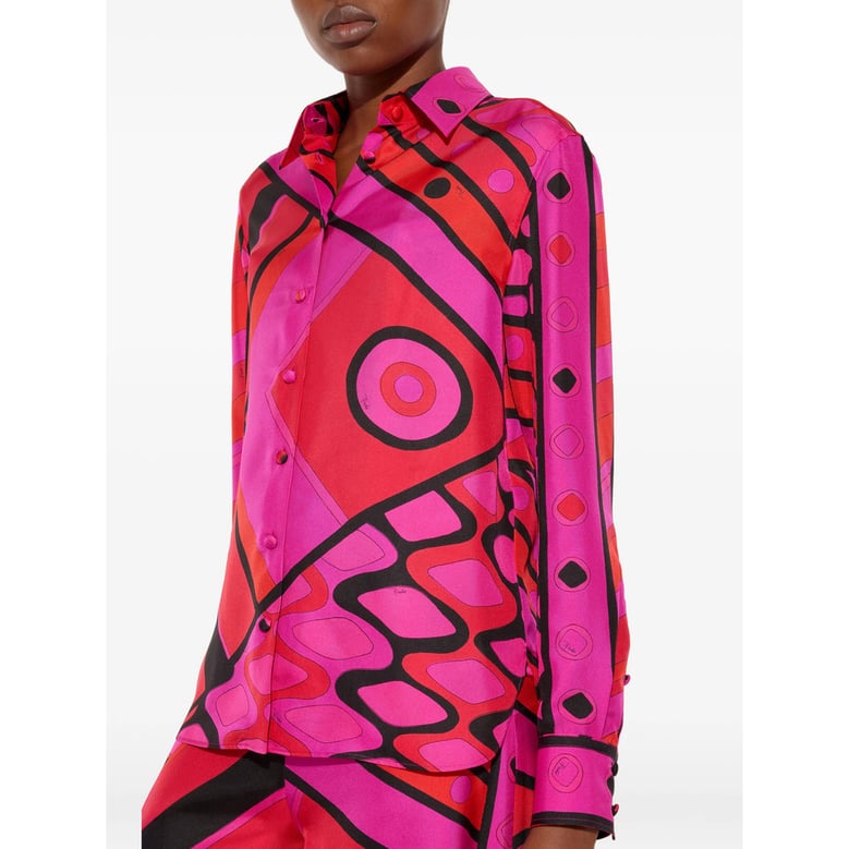 shirt vivara silk pink/red by Selfnex