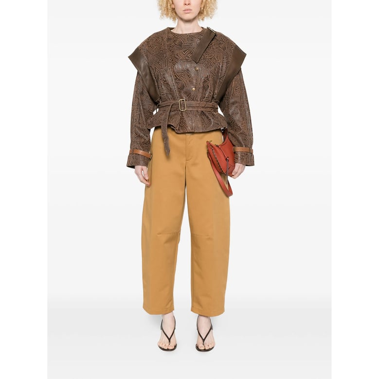cropped leather jacket brown/neutrals by Selfnex