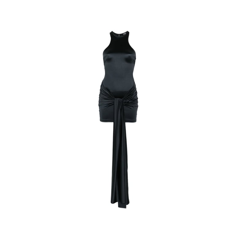 dress draped knot racerback black by Selfnex