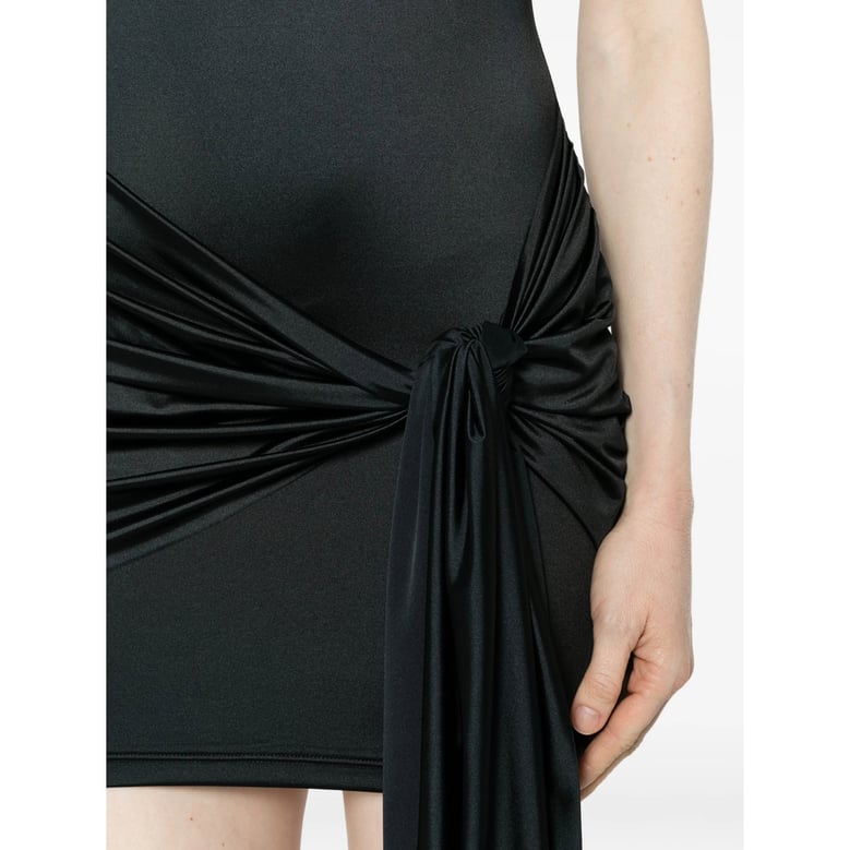 dress draped knot racerback black by Selfnex