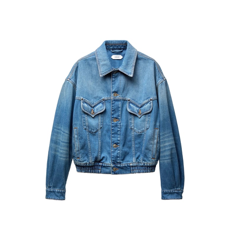 denim blouson jacket blue by Selfnex