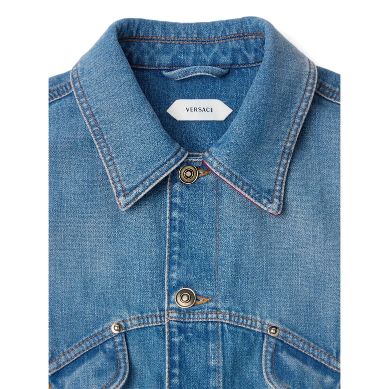 denim blouson jacket blue by Selfnex