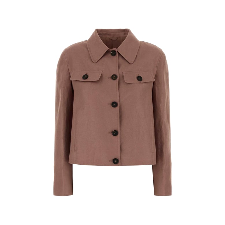 cropped linen jacket pink by Selfnex