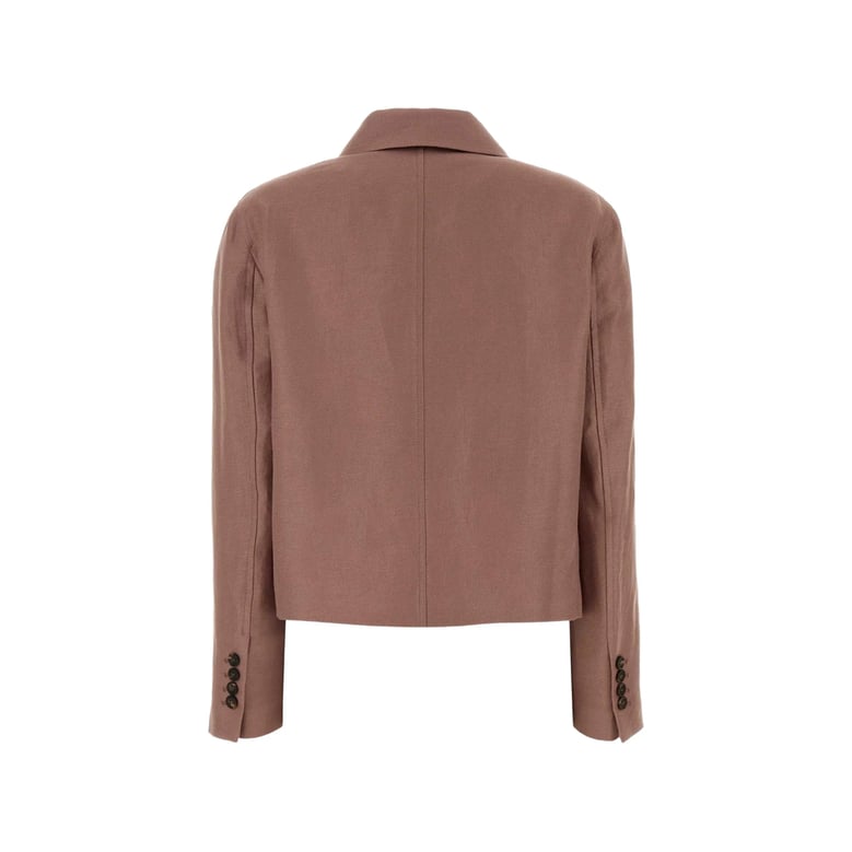 cropped linen jacket pink by Selfnex