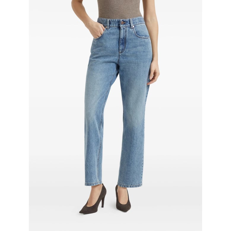 jeans straight-leg blue by Selfnex