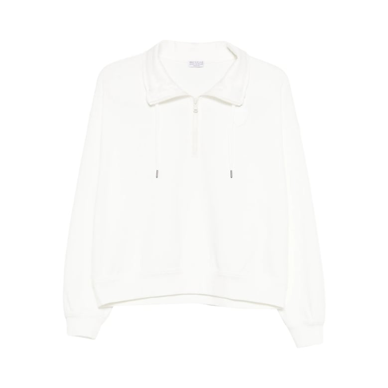 sweatshirt half-zip white silk-cotton blend by Selfnex