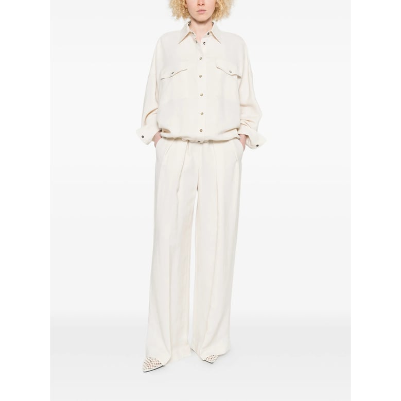 trousers white pleat detail by Selfnex