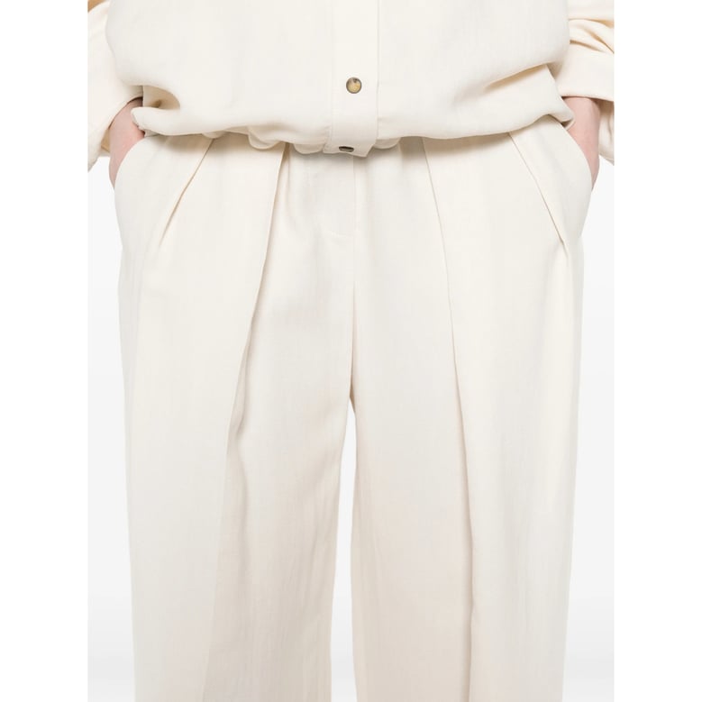 trousers white pleat detail by Selfnex