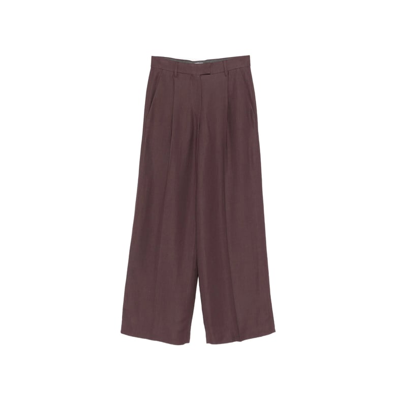 trousers wide-leg pleated purple by Selfnex