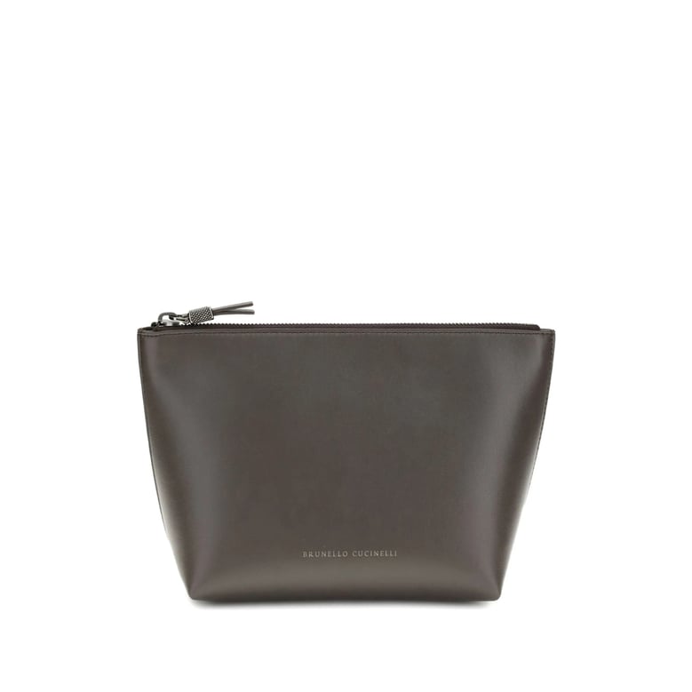 clutch bag brown calf leather by Selfnex