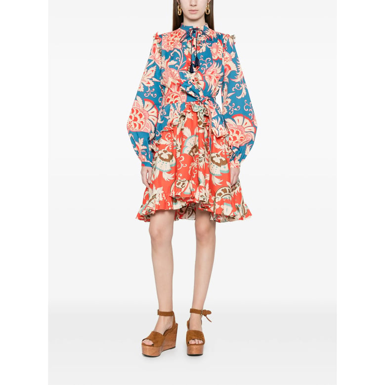 dress floral print blue/orange by Selfnex