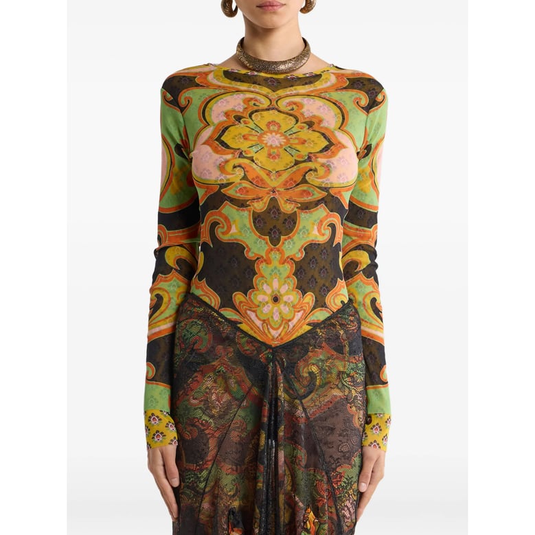 long-sleeved top green by Selfnex