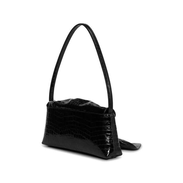 top-handle shoulder bag black croc-effect by Selfnex