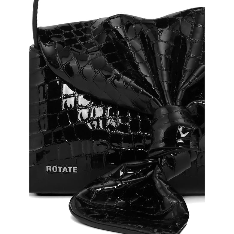 top-handle shoulder bag black croc-effect by Selfnex