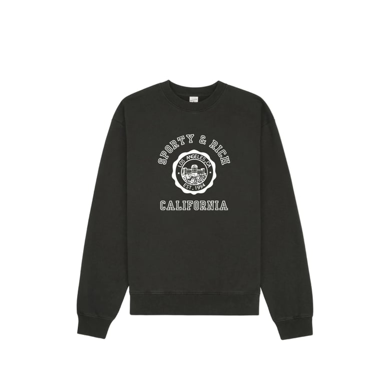 crew neck sweater black cotton by Selfnex