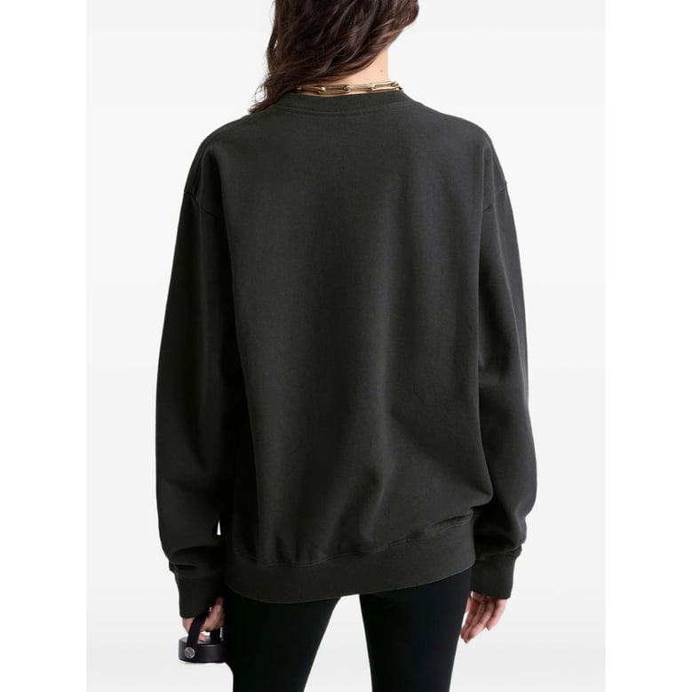 crew neck sweater black cotton by Selfnex