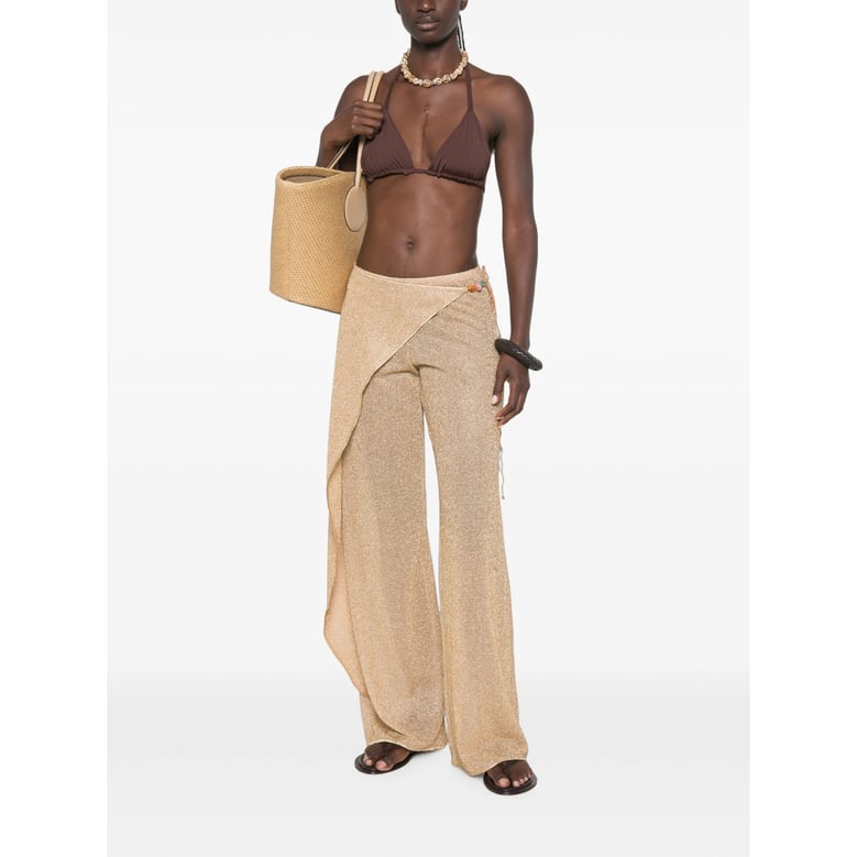trousers wrap wide-leg gold by Selfnex
