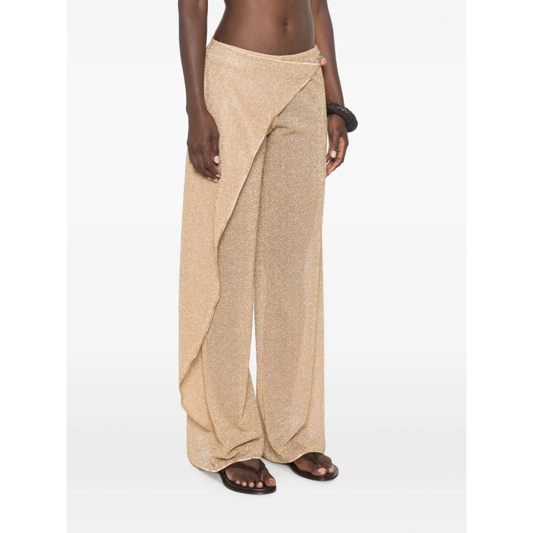 trousers wrap wide-leg gold by Selfnex