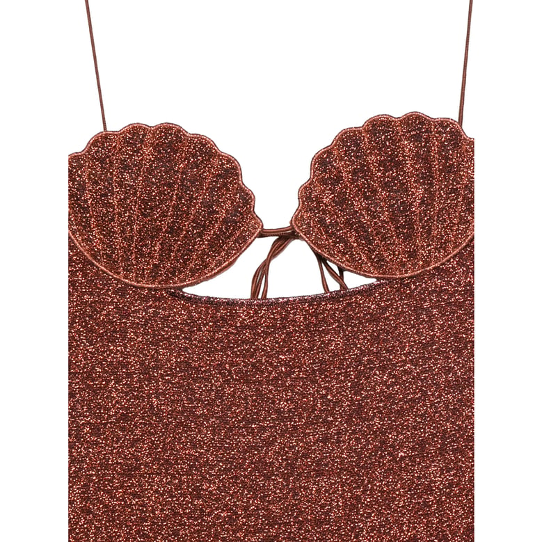 one-piece swimsuit lurex brown by Selfnex