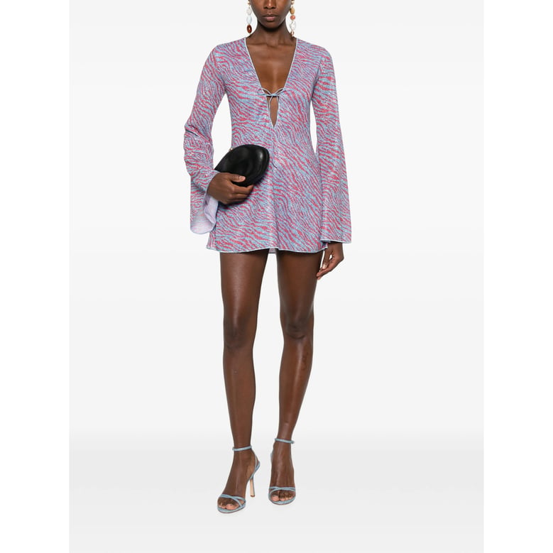 dress v-neck blue/pink by Selfnex
