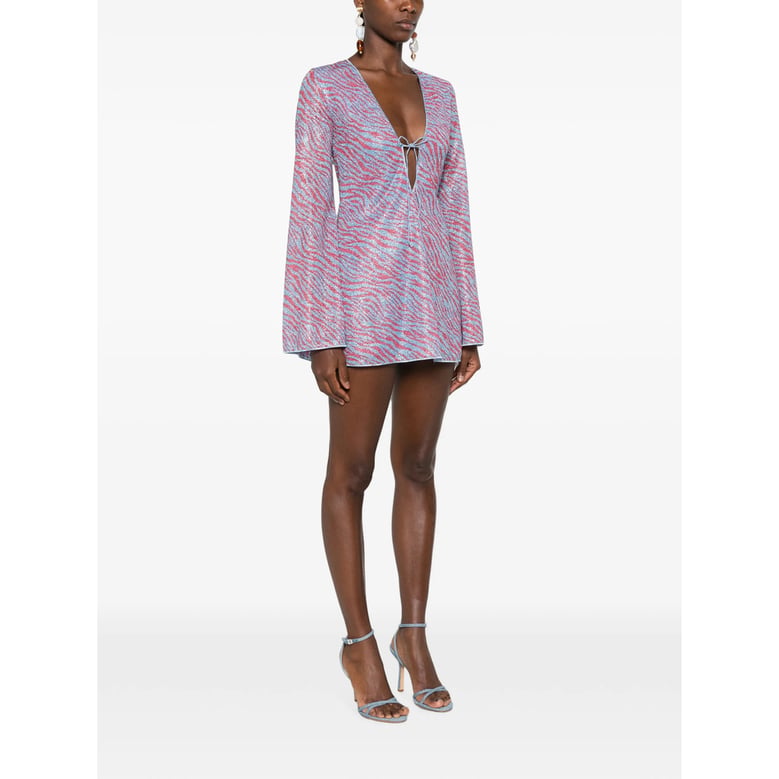dress v-neck blue/pink by Selfnex