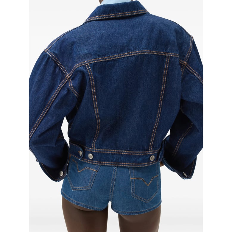 denim blouson jacket blue by Selfnex